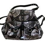 GIGI Hill Black & White Coated Canvas BackPack Sling Purse Shoulder Bag Photo 0