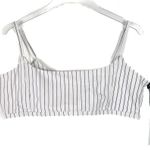 We Wore What NWT  Cami Bra Top Pinstripe Off White Black Size XL NEW Photo 1