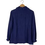 Pendleton Petites Women’s Size Large Jacket 100% Silk Tie Waist Full Zip Navy Photo 11