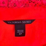 Victoria's Secret Bright Red Orange Long Sleeve Shirt Dress With lace Panels Photo 2