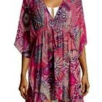 Tommy Bahama 💕💕 Carnival Lights Short Caftan Swim Cover Up - Azalea Pink Medium Photo 1