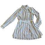 Free People  High Vibrations Button-Down Shirt Dress Mini Long Sleeve Size Medium Photo 1