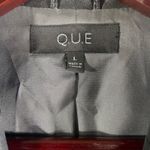 Q.U.E Genuine Lambskin Leather Blazer Jacket Black Size L Lined Button Front Size L Photo 13