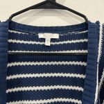 Navy Blue And White Striped Cropped Cardigan Size XS Photo 3