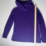 Coldwater Creek  Purple Cowl Neck Ribbed Knit Sweater Medium Comfy Cozy Stretch Photo 6