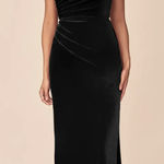 Azazie Black Velvet Dress Photo 0