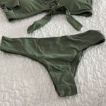 Women size small olive Green Ruffle Bikini Set Photo 2