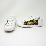 Ash  Niagra Genuine Leather Lace Up Tiger Embroidered Trainers White Sneakers 6 Photo 0