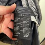 SAM. Women metallic silver millennium knee length puffer down coat fox fur sz S Photo 7