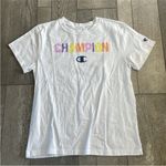 Champion  Colorful Logo Athletic T-Shirt Size Medium. Photo 5
