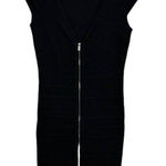 Guess  Bodycon Dress Bandage Mini Full Zip‎ Sleeveless Black Size Med Photo 0