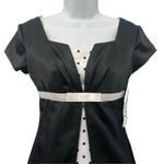 Vintage Black White Tuxedo Cap Sleeve Polka Dot Formal Dress Prom Gown sz 2 NEW Photo 10