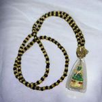 Brassy Moragod Buddha Amulet Necklace Emerald Green Life Protection 24" necklace Photo 0