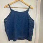 Just the girls Y2K Denim Tank Top. Medium Wash. Size: 1X. Blue Photo 3