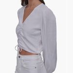 DKNY  Jeans Ruched Deep V-neck crop Top Photo 1
