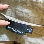 Cynthia Rowley 100% Linen Cargo Skirt Ss 8 Taupe Tan Pockets Photo 2