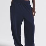 SKIMS  Cotton Jersey Wide Leg Pant in Navy, Size Large Photo 1