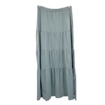 Boho Western Pull On Tiered Maxi Skirt Size XL Blue Photo 3
