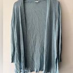 J.Jill Linen Blend Open Front Cardigan Petite Teal Beachy Long Sleeve Photo 0