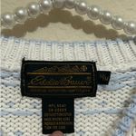 Eddie Bauer Vintage Sweater 1990's Style White Blue Snowflakes Knit Pullover Photo 2