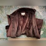 Neiman Marcus Vintage  faux suede fur button down plush maxi coat, size medium Photo 11