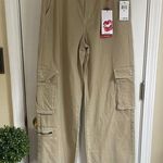 Hot Kiss Women’s Tan Wide Leg Cargo Pants Photo 0