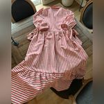 Entro NWT  Boutique Red Striped Button Down Midi Dress M Photo 10