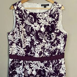 Brooks Brothers 346 Women's Size 16 Sleeveless Floral Sheath Dress Purple White Photo 6