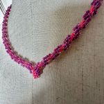 Pink and purple beaded V necklace Photo 2
