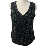 Ronni Nicole by Orida Black Silver Glitter Shimmering Lined Sleeveless Top Sz M Photo 1