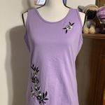 Hanes Purple Embroidery Flower Tank Top Photo 0
