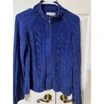 Evan Picone VTG Y2K Soft Knit Full Zip Long Sleeve Cardigan Sweater Blue L Photo 1
