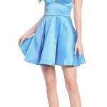 B Darlin B.Darlin Fit & Flare Mini Dress Sky Blue 7/8 Photo 0