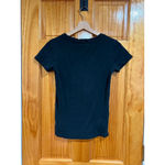 Ralph Lauren  Sport V Neck Tee M Black Purple Pony Logo 100% Cotton Casual Top Photo 3