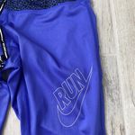 Nike Dri-Fit Womens Purple/Black/White Running Cropped Legging with Drawstring S Photo 1