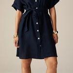 J. Crew Navy Blue Capitaine Linen Shirt Photo 0