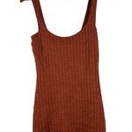 Free People Beach Small Short and Sweet Burnt Orange Knit Mini Dress Button Back Photo 0