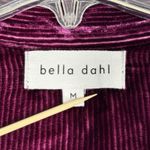 Bella Dahl Shirt Womens Medium Purple Winter Bloom Round Yoke Velvet Corduroy Photo 4