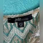 Gold & Cream Metallic Chevron Mini Dress NEW NYE Night out Size XS Photo 4