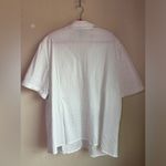 Maggie Barnes White Stripe Pleated Short Sleeve Button Down Blouse 2X 22/24W Photo 4