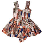 Vanessa Mooney  The Elizabeth Romper Dress 100% Silk Snakeskin Patchwork Print SM Photo 3