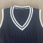 Brandy Melville cable knit sweater vest. Color- Navy with white trim. Size/ O/S Photo 1