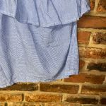 joe's jeans Joe's Blue Gingham Plaid One Shoulder Ruffle Tiered Top Women's Size XS Photo 2