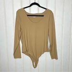 Nuuds Scoop Neck Bodysuit Sz XL 340 Tan Photo 2