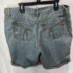 Liz Claiborne  Classic Denim Jean Shorts Cuffed Hem Pockets Petite‎ 14 NWT Photo 2