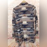 Lucky Brand  | Earth Tone Aztec Textured Drape Front Cardigan Photo 3