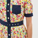 United Colors Of Benetton  Floral Button-Down Dress with Navy Accents Photo 4