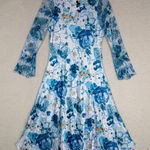 New! Komarov Long Bell Sleeve Charmeuse & Chiffon A Photo 0