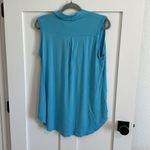 Heimish USA Women's M Sleeveless Polo Tunic Tank Bright Blue Collared Preppy Size M Photo 3