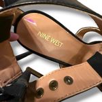 Nine West  Delaney Heels Women's 8.5 Black Faux Leather Platform Strappy Dress Photo 7